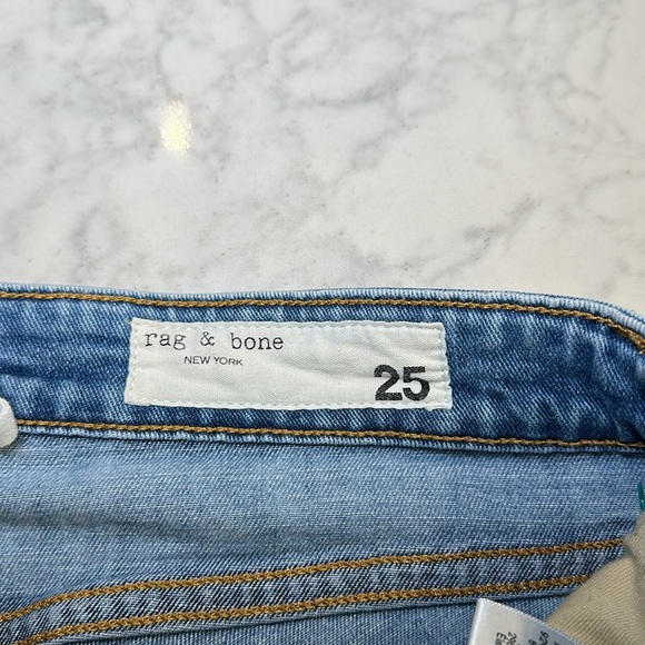 Rag & Bone Dre Low Rise Slim Boyfriend Women’s Jeans Distressed Med Wash Sz 25 - Picture 3 of 8